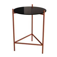 Mesa Lateral Marbella Preta e Cobre