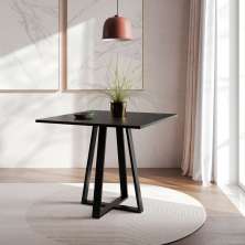 Mesa de Jantar Quadrada Mônaco Preta 90 cm