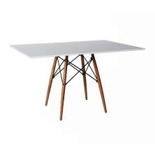 Mesa de Jantar Retangular Eiffel Wood Branca 120 cm