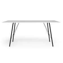 Mesa de Jantar Retangular Paraty Branca e Preta 140 cm