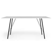 Mesa de Jantar Retangular Paraty Branca e Preta 150 cm