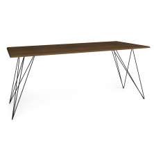 Mesa de Jantar Retangular Trama Preta e Marrom 140 cm