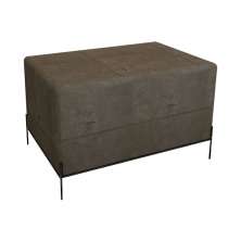 Puff Barcelona Suede Marrom e Preto