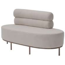 Chaise Mabel Encosto Direito Base Champagne Bouclé Sheep Bege Claro - Nexta Casa