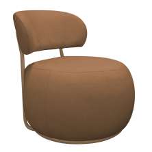 Poltrona Decorativa Greta Base Giratória Ouro Fosco Bouclé Terracota - Nexta Casa