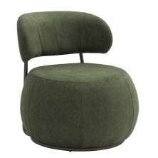 Poltrona Decorativa Greta Base Giratória Titânio Linho Bouclé Verde - Nexta Casa