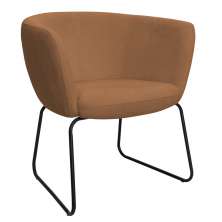Poltrona Decorativa Isis Base Aço Preto Bouclé Terracota - Nexta Casa