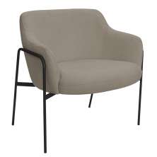 Poltrona Decorativa Jade Base Aço Preto Bouclé Marrom Claro - Nexta Casa