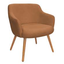 Poltrona Decorativa Jade Pés Palito Castanho Bouclé Terracota - Nexta Casa