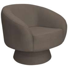 Poltrona Decorativa Liz Base Giratória Bouclê Marrom - Nexta Casa