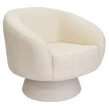 Poltrona Decorativa Liz Base Giratória Bouclê Off White - Nexta Casa