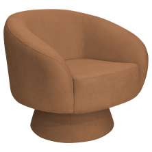 Poltrona Decorativa Liz Giratória Bouclé Terracota - Nexta Casa