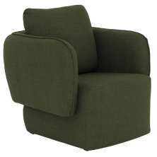Poltrona Decorativa Sala de Estar Duna Linho Verde Musgo - Nexta Casa