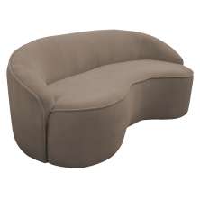 Sofá Curvo Montserrat 180cm 03 Lugares Bouclê Marrom Claro - Nexta Casa