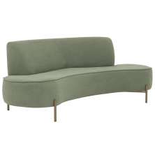 Sofá Orgânico 02 Lugares 150cm Argos Pés Ouro Fosco Linho Verde - Nexta Casa
