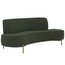 Sofá Orgânico 02 Lugares 150cm Argos Pés Ouro Fosco Linho Verde Musgo - Nexta Casa