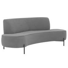 Sofá Orgânico 02 Lugares 150cm Argos Pés Titânio Linho Cinza - Nexta Casa