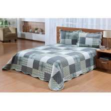 Colcha San Marino Queen 3 peças Cinza Niazitex