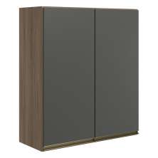 Armario Aereo 2 Portas MDF 60 cm Kali 12205 Carvalho Toq Chumbo Nicioli
