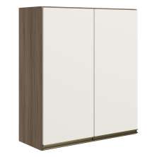 Armario Aereo 2 Portas MDF 60 cm Kali 12205 Carvalho Toq Off White Cetim Nicioli