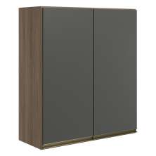 Armario Aereo 2 Portas MDF 70 cm Kali 12208 Carvalho Toq Chumbo Nicioli