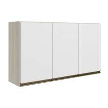 Armario Aereo 3 Portas MDF 120 cm Kali 12197 Bianco Toq Branco Uv Nicioli