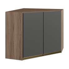 Armario Canto Obliquo 2P MDF 75cm Kali 12209 Carvalho Toq Chumbo Nicioli