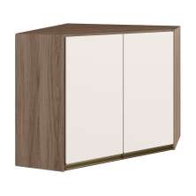 Armario Canto Obliquo 2P MDF 75cm Kali 12209 Carvalho Toq Off White Cetim Nicioli
