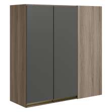 Armario Canto Reto 2P MDF 86 cm Kali 12043 Carvalho Toq Chumbo Nicioli