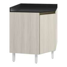 Balcao Canto Obliquo Tampo MDF Kali 12222 Bianco Toq Bianco Toq Nicioli