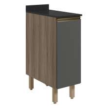 Balcao Com Tampo 1P 30 cm MDF Kali 12217 Carvalho Toq Chumbo Nicioli
