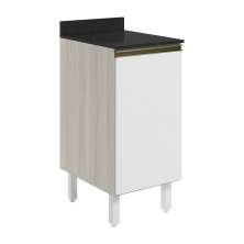 Balcao Com Tampo 1P 40 cm MDF Kali 12218 Bianco Toq Branco Uv Nicioli