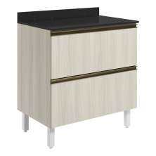 Balcao Com Tampo 2G 80cm MDF Kali 16412 Bianco Toq Bianco Toq Nicioli