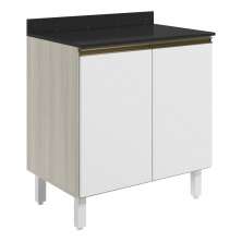 Balcao Com Tampo 2P 70 cm MDF Kali 12221 Bianco Toq Branco Uv Nicioli