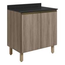 Balcao Com Tampo 2P 80 cm MDF Kali 12223 Carvalho Toq Carvalho Toq Nicioli