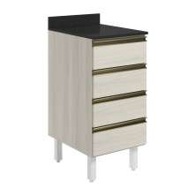 Balcao Com Tampo 4G 40 cm MDF Kali 16410 Bianco Toq Bianco Toq Nicioli