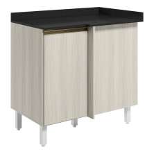 Balcao Com Tampo Canto Reto MDF Kali 12227 Bianco Toq Bianco Toq Nicioli