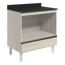Balcao Nicho Forno 80cm MDF Kali 16406 Bianco Toq Bianco Toq Nicioli