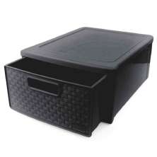 Caixa Organizadora Rattan Plástico Cor Preto Polipropileno