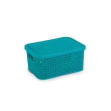 Cesto Organizador Rattan Plástico Nitron Com Tampa Summer