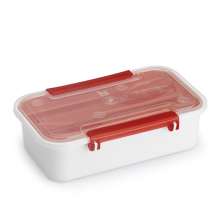 Pote Plástico Com Tampa Para Marmita Com Porta Talher 780ml