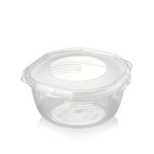 Pote Plástico Para Microondas Freezer Médio Com Trava 1,1L