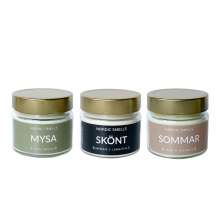 Kit Combo 3 Velas Aromáticas de Aroma Marinho, Amêndoas com Flor de Laranjeira e Bergamota
