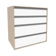 Comoda 4 Gavetas CO19 Noce Branco NOVAM