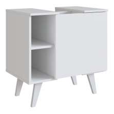 Gabinete Para Banheiro 01 Porta e 4 Nichos B86 Branco NOVAM