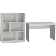 Mesa e Estante Para Escritorio Gamer B28 Branco NOVAM