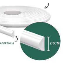 Rodapé Autocolante Flexível  - Boiserie Roda Meio Moldura Eva - 2,3cm 10 Metros