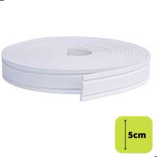 Rodapé Autocolante Flexível  - Boiserie Roda Meio Moldura Eva - 5cm 10 Metros