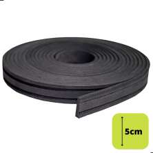 Rodapé Autocolante Flexível  - Boiserie Roda Meio Moldura Eva - 5cm 10 Metros Preto