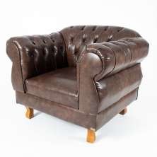 Kit 2 poltronas Chesterfield Capitonê Elisabeth Corano Marrom Decoração, Recepção, Salas de Tv e Estar